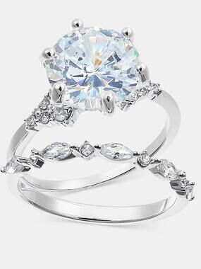 Charter Club 2-Pc. Set Cubic Zirconia & Crystal Rings